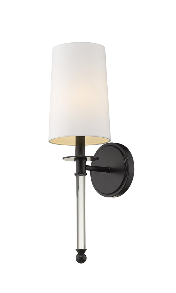 Mila 1 Light Wall Sconce in Matte Black Finish