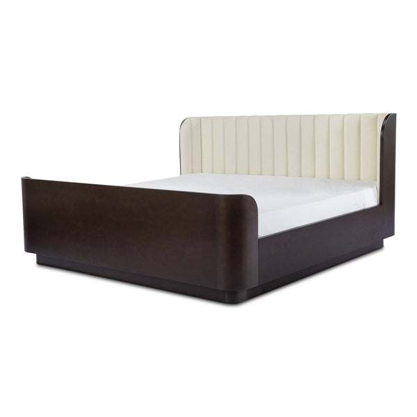 Moe's Scarlette Queen Bed in Cream Upholstery
