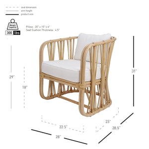 Shanaya Rattan Accent Arm Chair, Natural