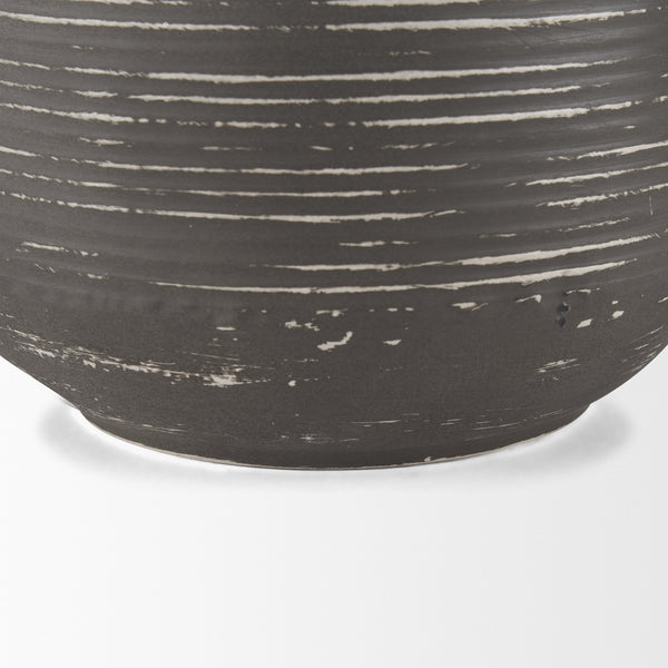 Toru Tall White w/ Grey Ombre Metal Vase