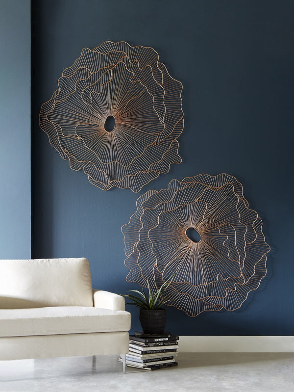 Poppy Flower Wall Art, Copper, Large