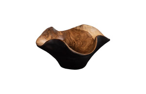 Teak Wood Bowl, Natural & Black