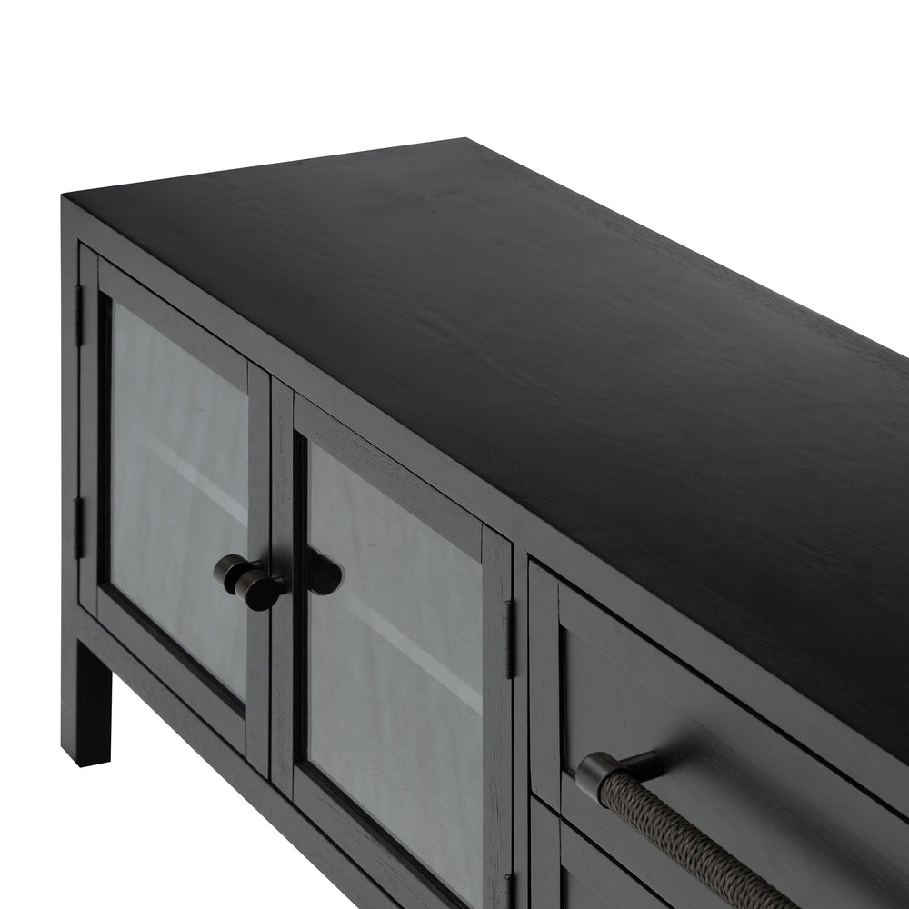 Laker Media Console In Black Oak