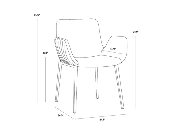 LUCANO DINING ARMCHAIR - BRAVO BLACK