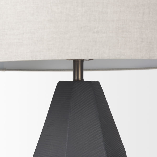 Piven Black w/ Gray Wash Textured Ceramic Table Lamp