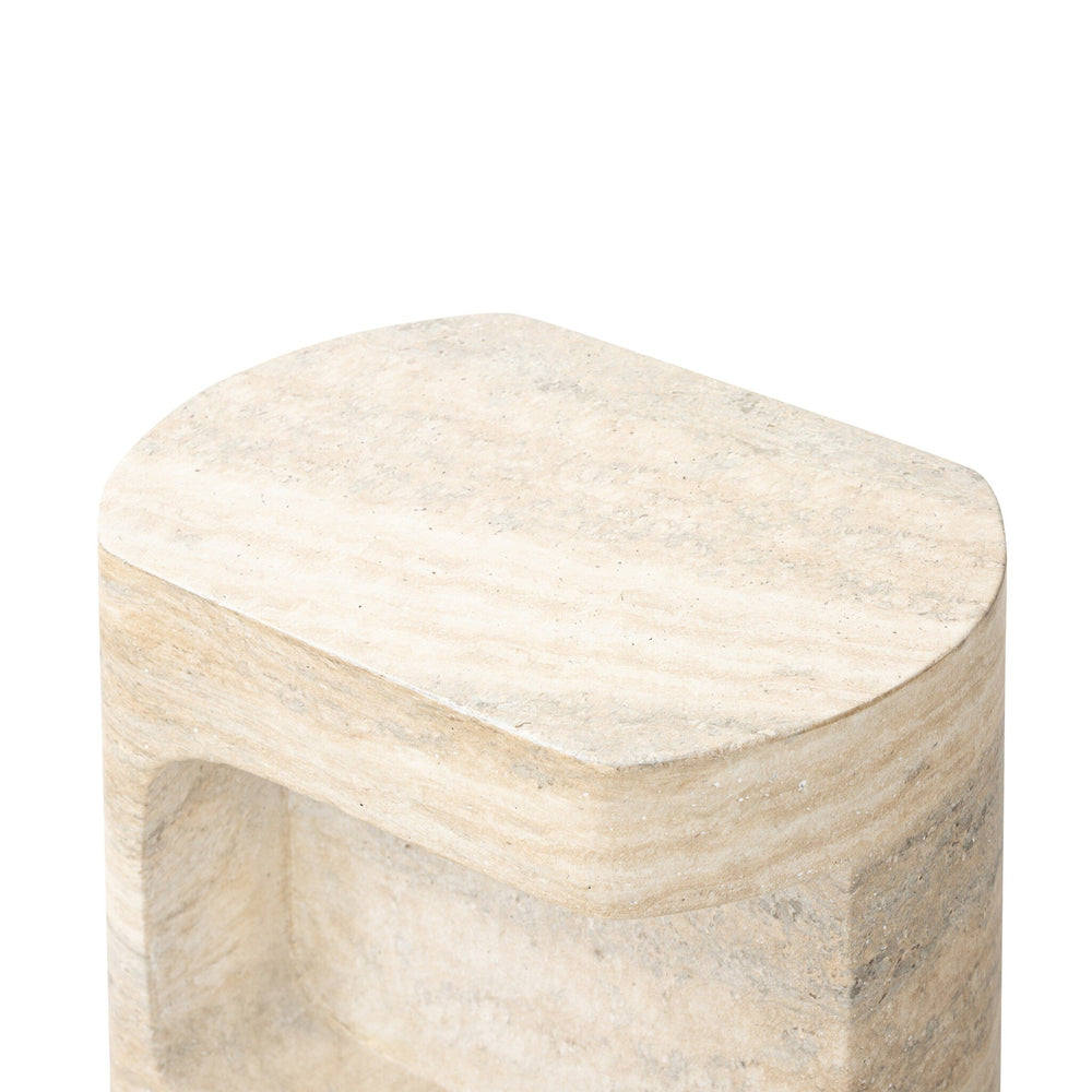Clementine End Table In Textured Sandy Grey