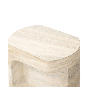 Clementine End Table In Textured Sandy Grey