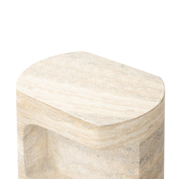 Clementine End Table In Textured Sandy Grey