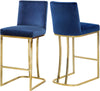 Rick Stool In Navy Velvet and Gold