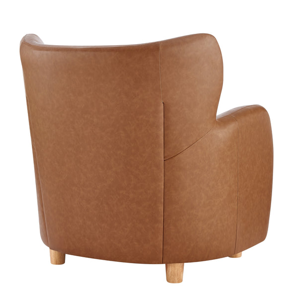 Tiffany KD Faux Leather Accent Arm Chair, Vintage Cider