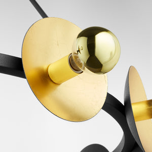 Artemis Chandelier in Noir and Gold Leaf
