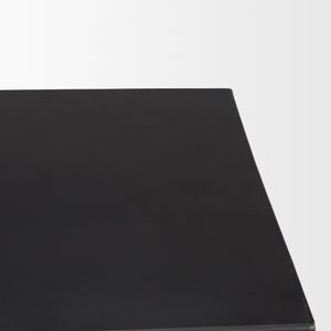 Charles Matte Black Metal w/ Wood Shelf Square Accent Table