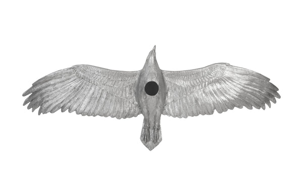 Soaring Eagle Wall Art, Resin, Silver Leaf, Large