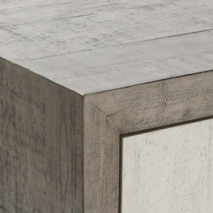 Denver Solid Wood 2Dr Cabinet - Gray/White