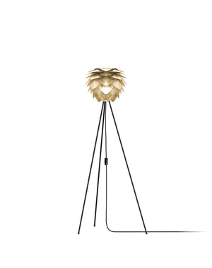 Silvia 53" Tripod Floor Lamp in Brass Foil Finish and Black Base