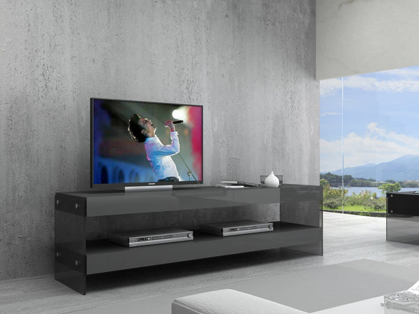 Reese TV Base in Grey High Gloss