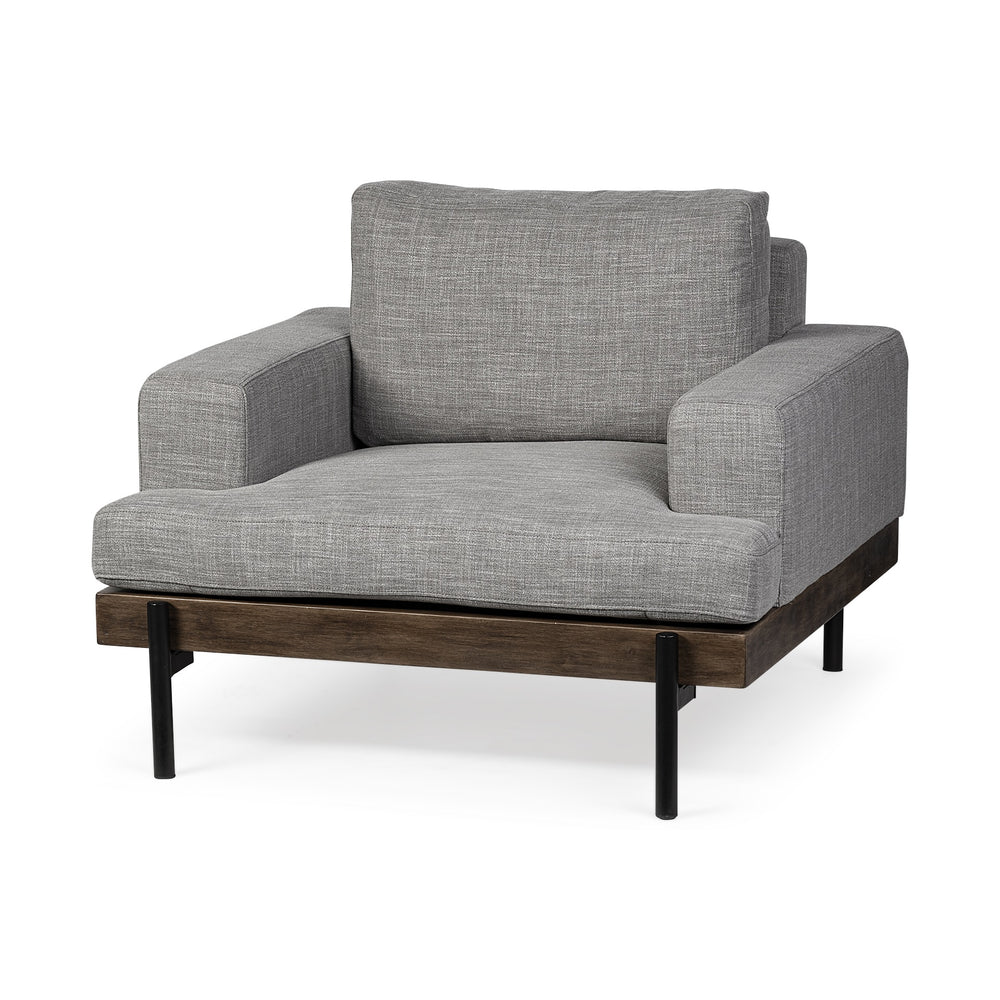 Colburne I Gray Fabric W/ Wood and Iron Frame Accent Chair