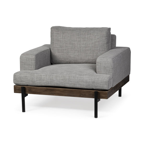 Colburne I Gray Fabric W/ Wood and Iron Frame Accent Chair