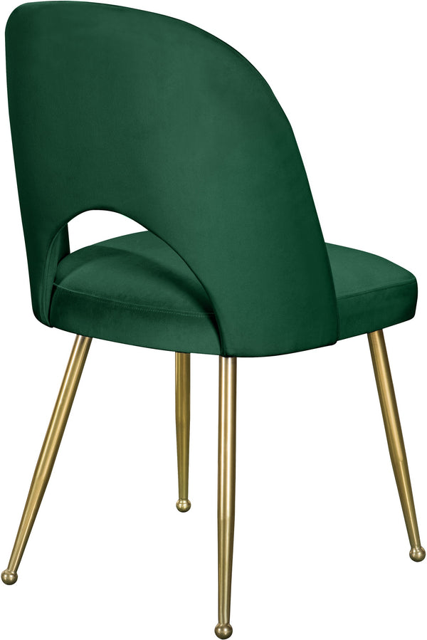 Ramon Dining Chair In Green Velvet