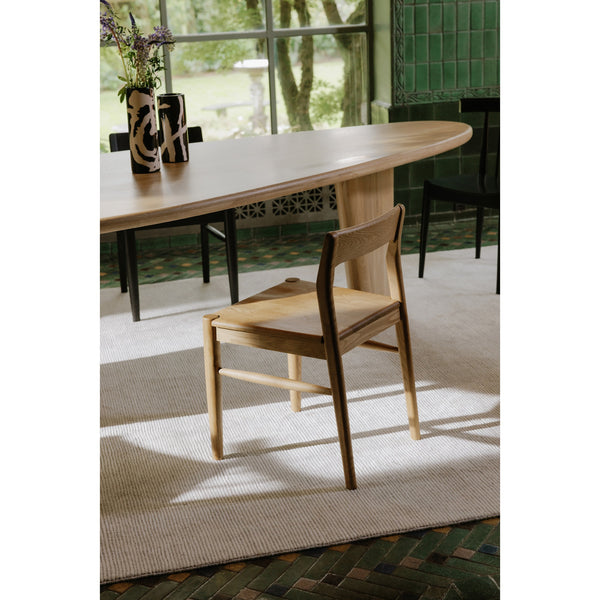 Moe's Owing Dining Chair Set in Natural Oak