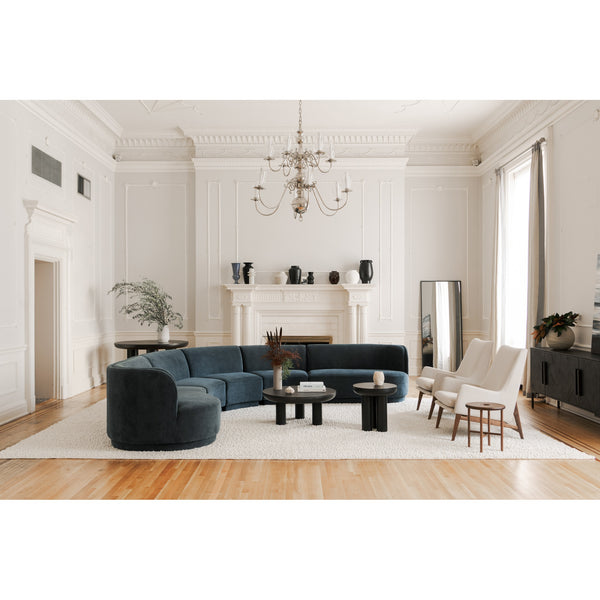Rocca Black Coffee Table with Stone Top