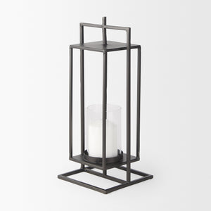Albus II Small Black Metal Rectangular Table Candle Holder