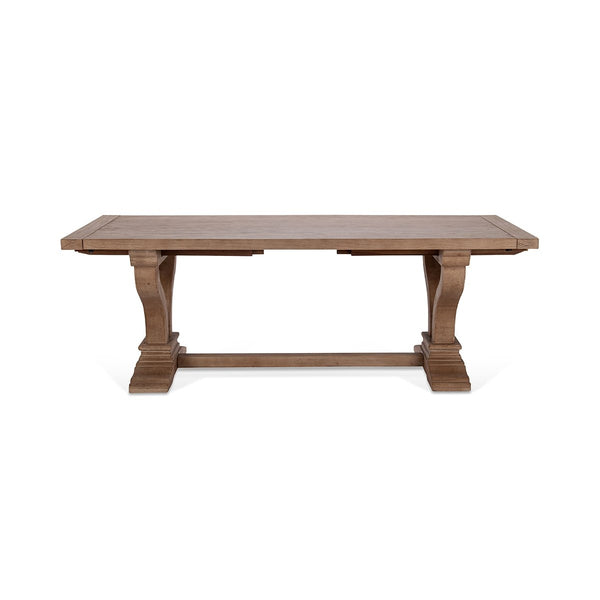 Alexander Solid Wood Extending Dining Table - Distressed Brown