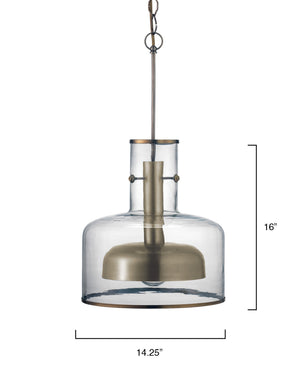 Clyde Glass 1-Light Metal and Glass Pendant