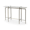 Pinera III 49L x 17W White Marble Top Gold-Toned Iron Base Console Table