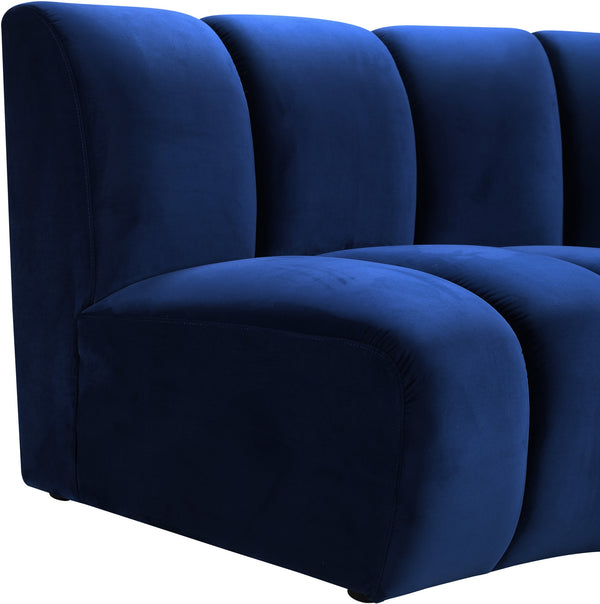 Lynda 5pc. Modular Sectional In Navy Velvet