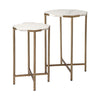 Vincent Octagonal White Marble Tabletop w/ Gold Metal End/Side Tables