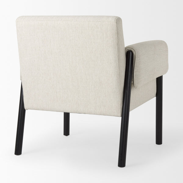 Ashton Beige Twill Fabric w/ Black Wood Accent Chair