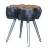 Anya KD Reclaimed Teak Side/ End Table, Natural/Black