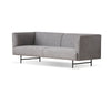 Rockford Sofa in grey fabric and black legs