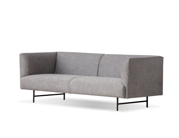 Rockford Sofa in grey fabric and black legs