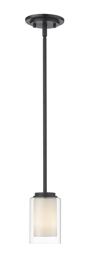 Willow 1 Light Mini Pendant in Matte Black Finish