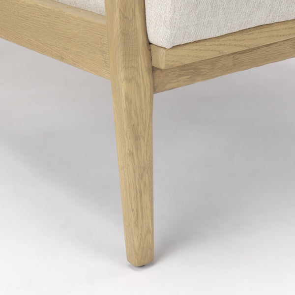 Raeleigh 28.0L x 34.1W x 34.4H Cream Fabric W/Light Brown Wood Accent Chair