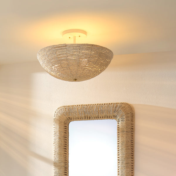  Tsunami Wood Beaded Semi Flush Mount