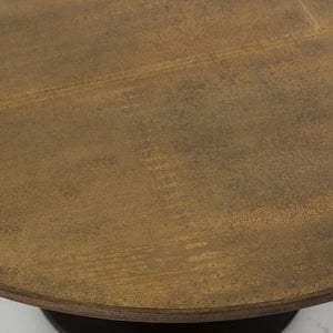 Powell Dining Table 55" - Patchwork Brass-Clad Top