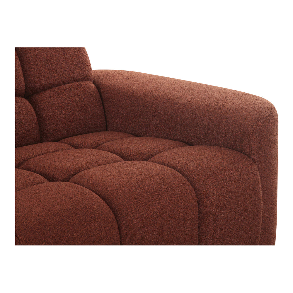 Moe's Roman L-Shaped Sectional in Rust, Modern Vintage