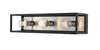 Kube 3 Light Vanity in Matte Black + Brushed Nickel Finish