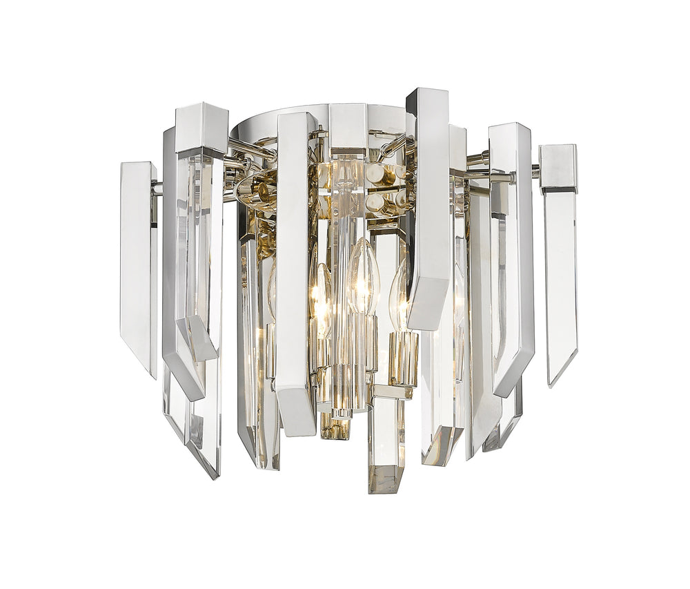 Bova 4 Light Flush Mount in Polished Nickel Finish