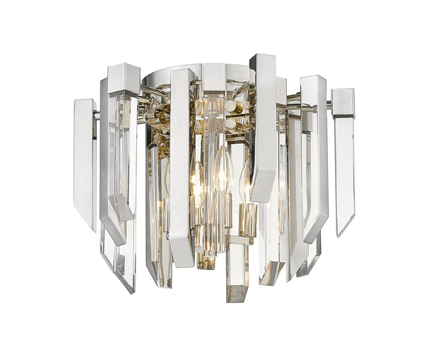 Bova 4 Light Flush Mount in Polished Nickel Finish