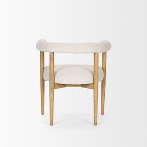Arden Dining Chair w/ Medium Brown Wood and Cream Twill Fabric