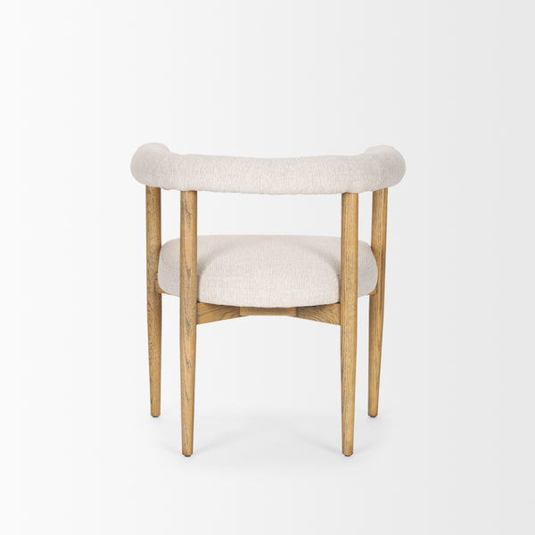 Arden Dining Chair w/ Medium Brown Wood and Cream Twill Fabric