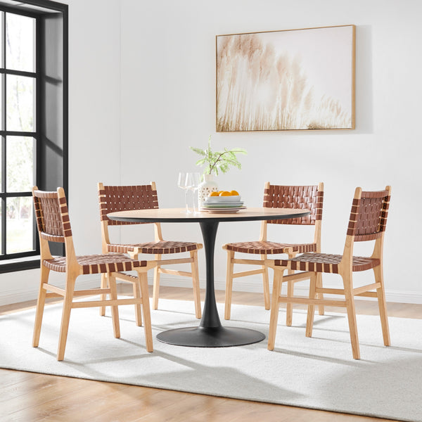 Marco PU Dining Side Chair, Ochre Brown