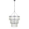 Meredith Large Chandelier in Clear Textured Glass