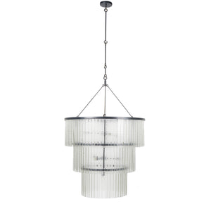 Meredith Large Chandelier in Clear Textured Glass