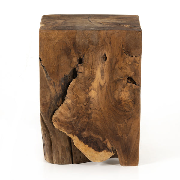 Teak Square Stool In Teak Root