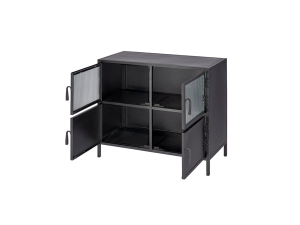  Vitrino 4 Door Iron Side Table